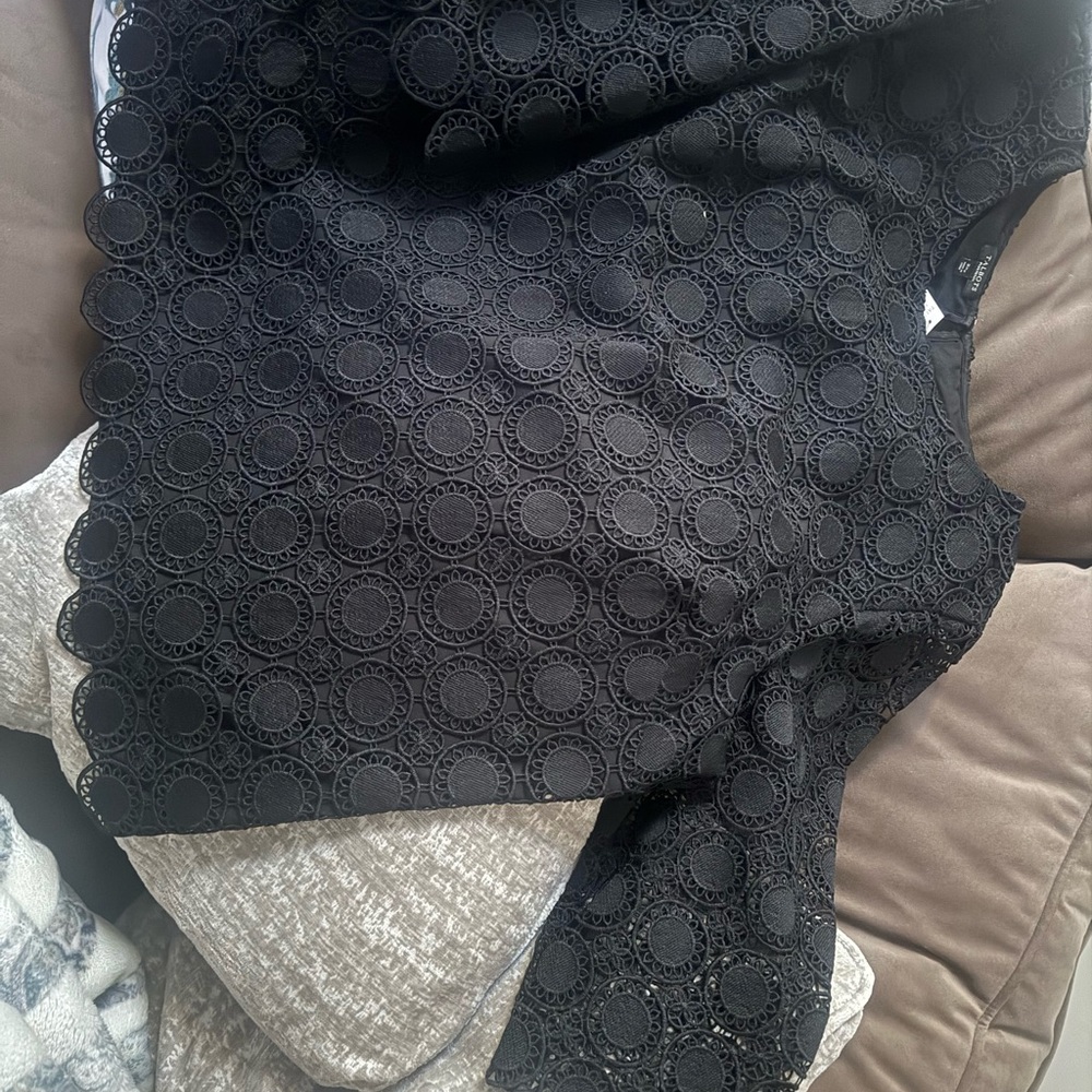 Petite Talbots Black 3/4 Sleeve Blouse with Textured Pattern 3xPetite